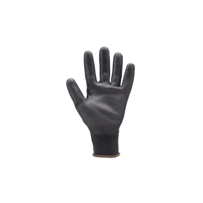 Lot de 10 paires de gants polyester noir, paume end.PU noir - Coverguard - Taille XS-6 1