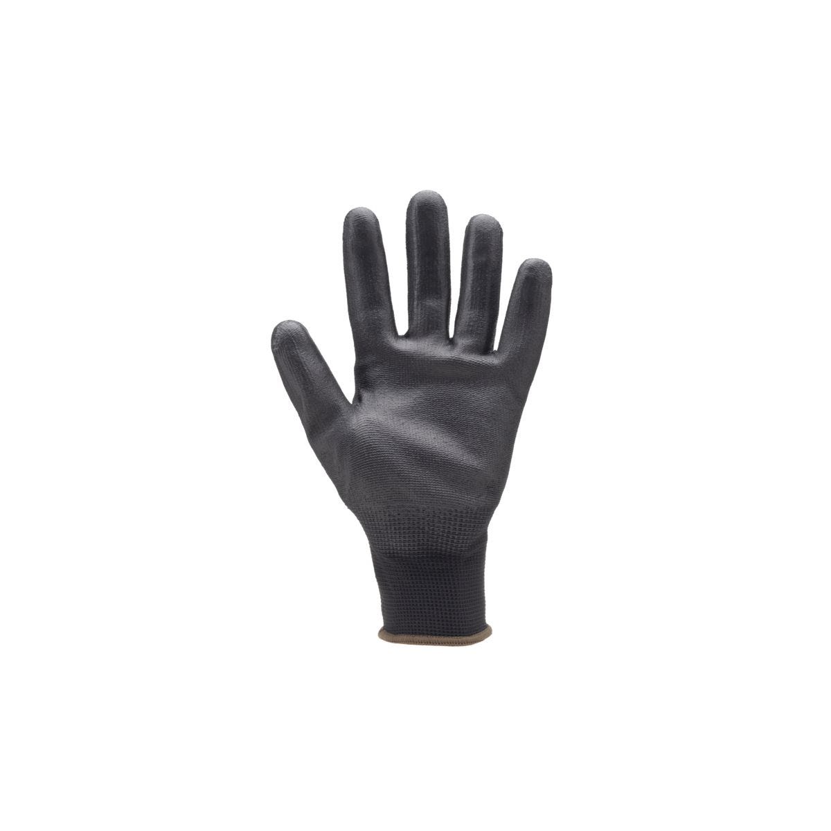 Lot de 10 paires de gants polyester noir, paume end.PU noir - Coverguard - Taille S-7 1
