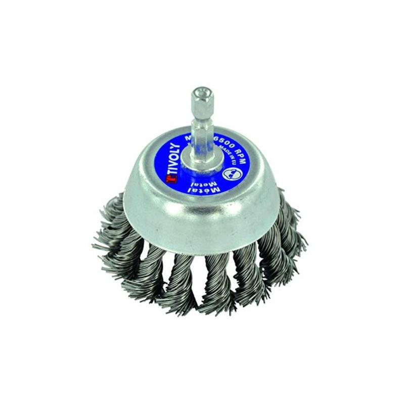 BROSSE COUPE TECHNIC TIVOLY fil acier torsadé - gros décapage du métal 75 pour perceuse
