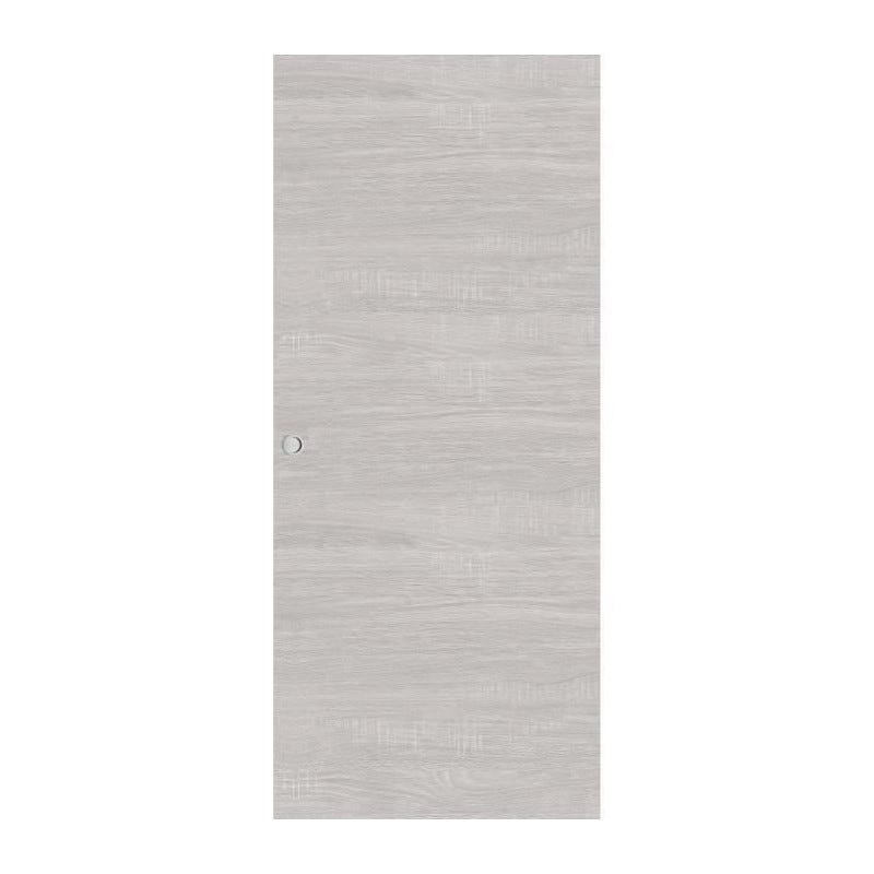 OPTIMUM - Kit porte coulissante + rail + bandeau Bilbao - H.204xL.83xP.4 cm - Chene gris clair 2