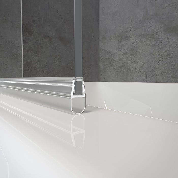 Schulte pare-baignoire rabattable, 70 x 130 cm, verre 5 mm transparent, paroi de baignoire 1 volet, écran de baignoire pivotant, profilé chromé 2