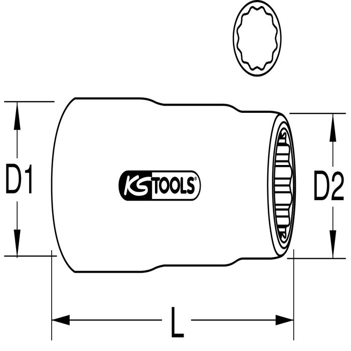 KS TOOLS Douille isolée 3/8", 7 mm 3