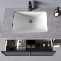 Meuble de salle de bain design suspendu Bleu & Gris - 90 cm 1