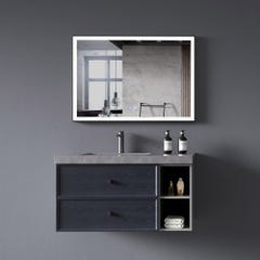 Meuble de salle de bain design suspendu Bleu & Gris - 90 cm 0