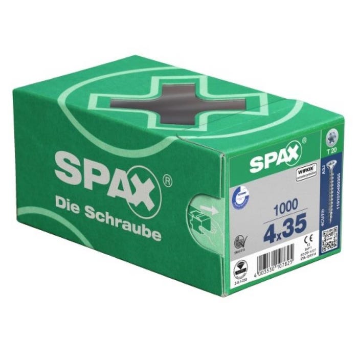 Vis universelle SPAX SeKo cruciforme Z 4,5x 50/32 galvanisée (Par 500) 2