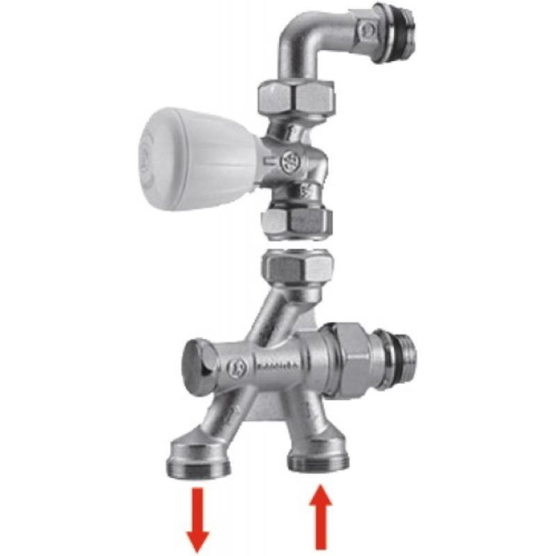 Robinet de radiateur monotube équerre 1/2 D16 - GIACOMINI - R436IX043