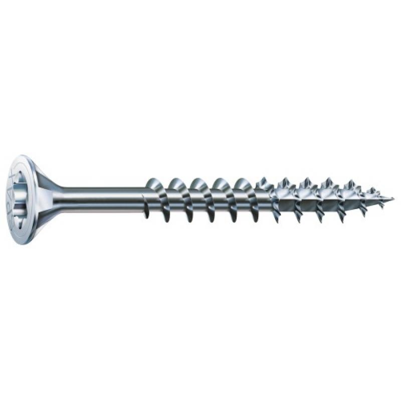 Vis à bois aggloméré tête fraisée empreinte Torx acier zingué blanc partiellement filetées Wirox, Ø 6 mm, longueur 80 mm, boîte