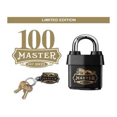 Master Lock 1921EURDCC Cadenas Haute Sécurité Etanche avec le Logo des 100 ans, Noir, 97 x 54 x 32 mm 2