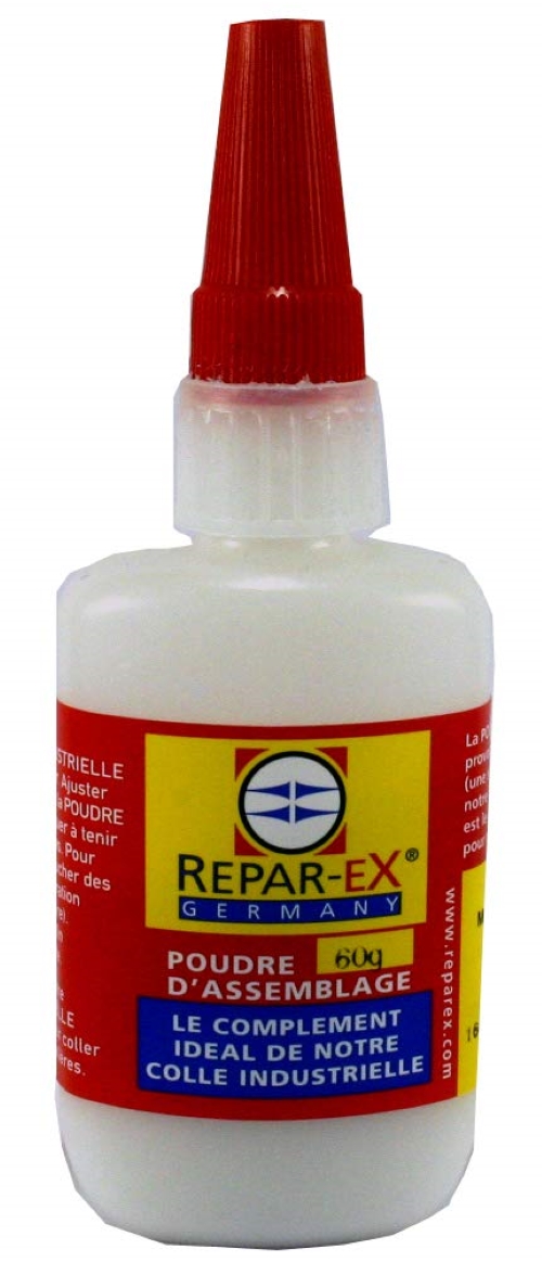 REPAR-EX - Flacon de Poudre d'Assemblage Reparex - Additif d'Assemblage de Colle - Tous Supports - Flacon de 60 Grammes