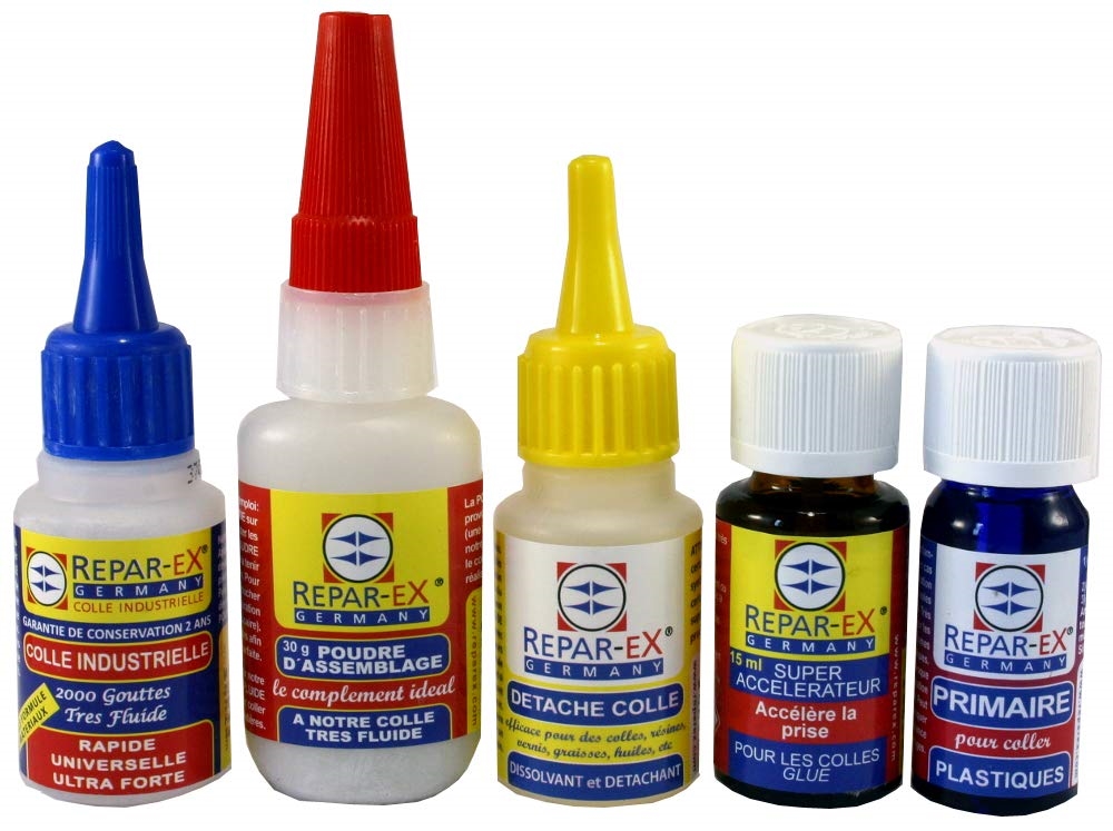 REPAR-EX - Lot de 5 Produits de Collage Repar-ex - Colle Forte Repar-ex - Colle Professionnelle - Kit de Collage Reparex