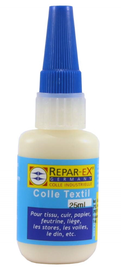 REPAR-EX - Flacon de Colle Tissu Repar-ex - Colle Textile Reparex - Colle Couture - Flacon de Colle Repar ex de 25ml