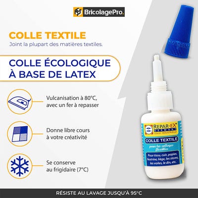REPAR-EX - Flacon de Colle Tissu Repar-ex - Colle Textile Reparex - Colle Couture - Flacon de Colle Repar ex de 50ml 1