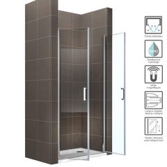 KIMI Porte de douche battante H 180 cm largeur réglable 97 à 100 cm verre 6 mm transparent 1