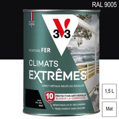 Peinture fer Climats Extrêmes RAL 9005 Noir foncé mat 1,5L V33 0