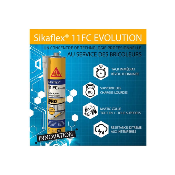 Lot de 3 colles mastic SIKA Sikaflex 11 FC Evolution - Blanc - 260g 3