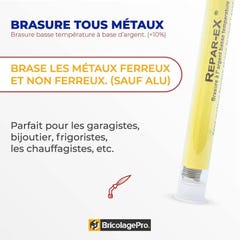 REPAR-EX - Brasure Basse Température - Tous Métaux - Tube de 20 Grammes de brasure Reparex 2