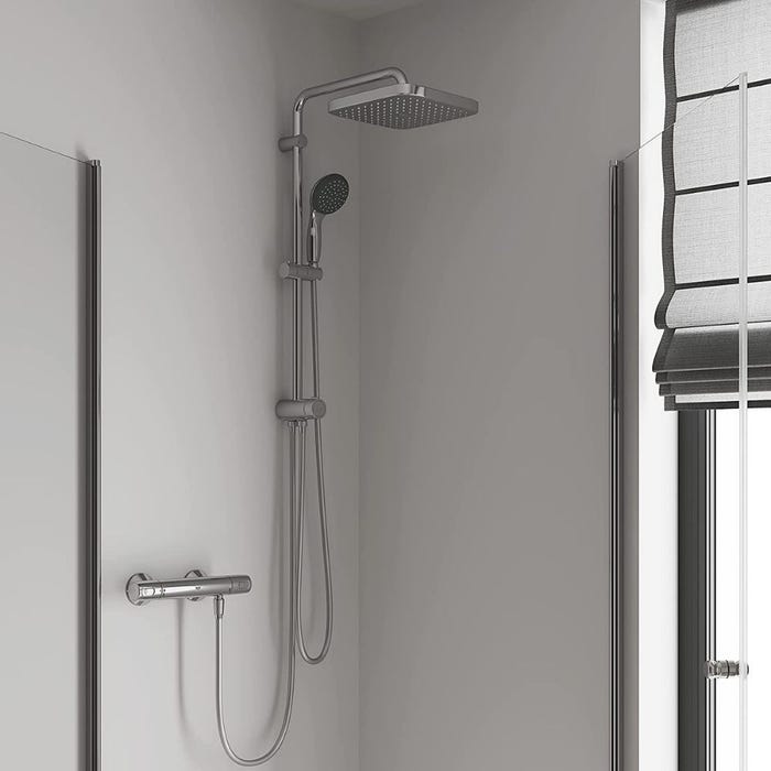 Colonne bain douche sans mitigeur GROHE Vitalio Start System avec inverseur manuel 250 avec nettoyant GrohClean 1