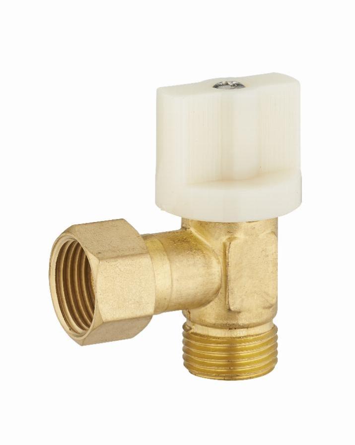 Robinet d'arrêt wc équerre 1/4 tour mâle femelle écrou libre MF3/8 (12x17) laiton brut NOYON & THIEBAULT - 294-12L1