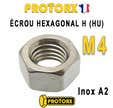 ÉCROU HEXAGONAL H (HU) : M4 x 50pcs | Acier Inoxydable A2 (Diam. Intérieur : 4mm | Diam. Extérieur : 7mm) Bricolage-Réparation Norme DIN934 NFE25514