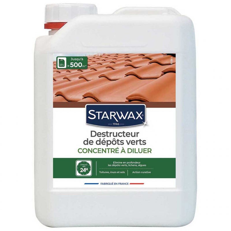Destructeur de dépôts verts concentré à diluer - grandes surfaces 2,5L STARWAX 0