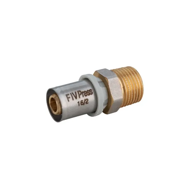 Raccord multicouche empreinte TH à sertir droit mâle 3/8"x16