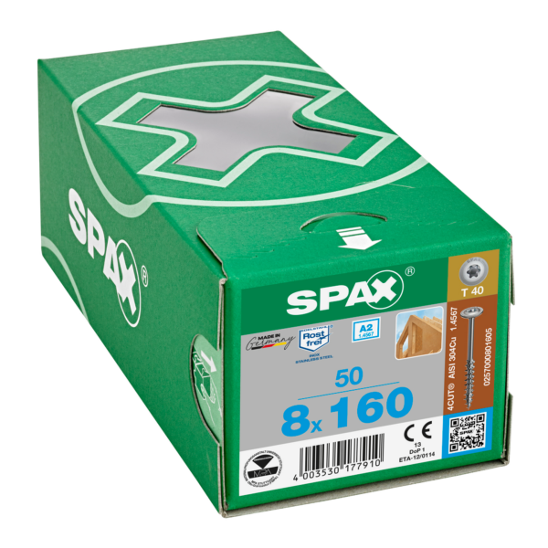 Vis SPAX TelKo T-STAR+ 80x160/80 A2 4CUT-F (Par 50) 5