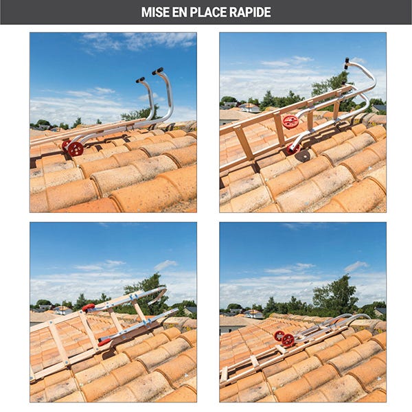 Echelle de toit en bois 5.00m avec crochet de faîtage - 2x2.5m - 1220-001/9964-001 3