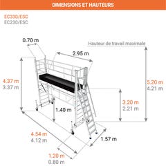 Plateforme accès par escalier - Hauteur plateforme 3.20m - EC330/ESC 1