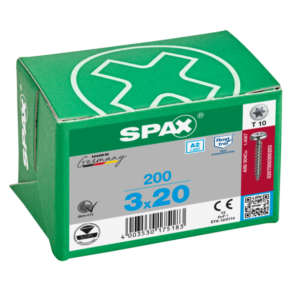 Vis SPAX Pan-Head 30x 20 T-STAR+ A2 KP (Par 200) 5