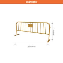 Barrière de sécurité 2500x1100 - 2 pieds démontables - 70502501 1