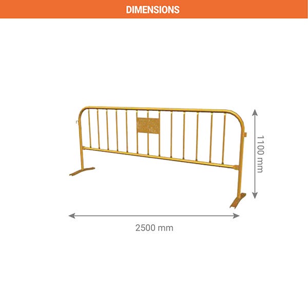 Barrière de sécurité 2500x1100 - 2 pieds démontables - 70502501 1