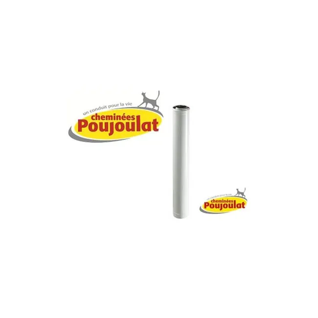 POUJOULAT Elément droit 25cm ventouse métal DUALIS diamètre 60-100 mm