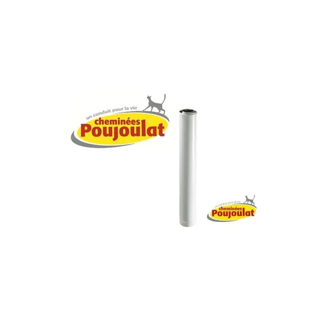 POUJOULAT Elément droit 1m ventouse métal DUALIS diamètre 60-100 mm