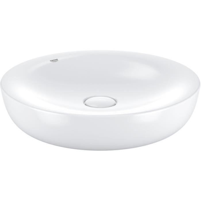 Vasque a poser en céramique - Ronde GROHE - Essence - Hauteur : 10 cm - Blanc