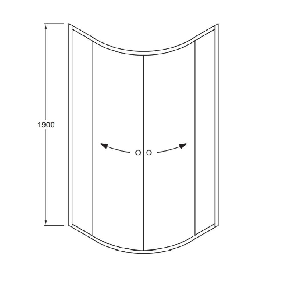 Jacob Delafon Paroi de douche quart de rond coulissant Serenity Chromé