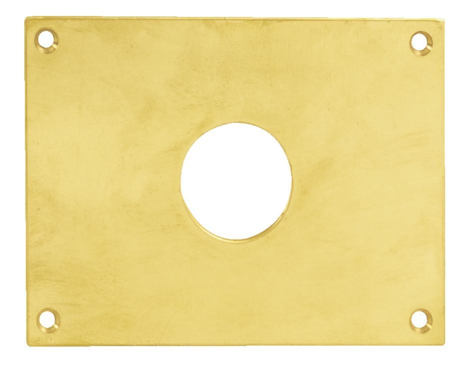 Plaque de propreté trou rond 34 laiton poli 120 x 80 mm - DUVAL - 251852-TR34