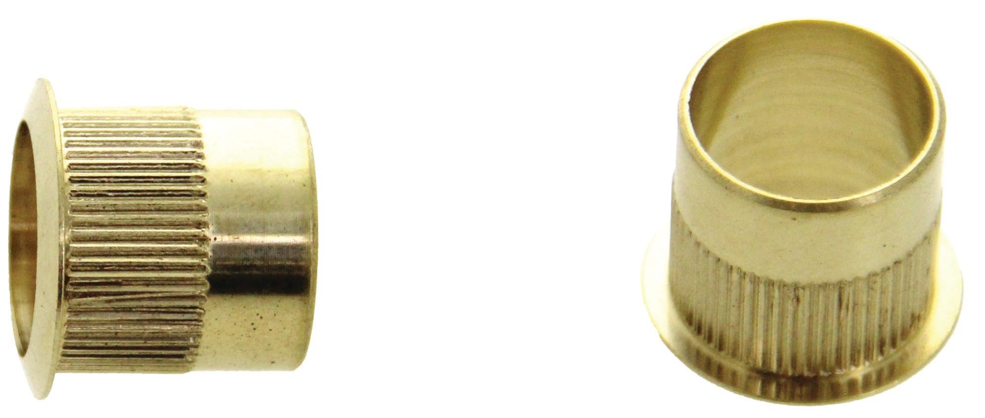 Entrée de batteuse diamètre 22mm hauteur 19mm finition laiton poli - HERACLES - DOUILLE D22X19