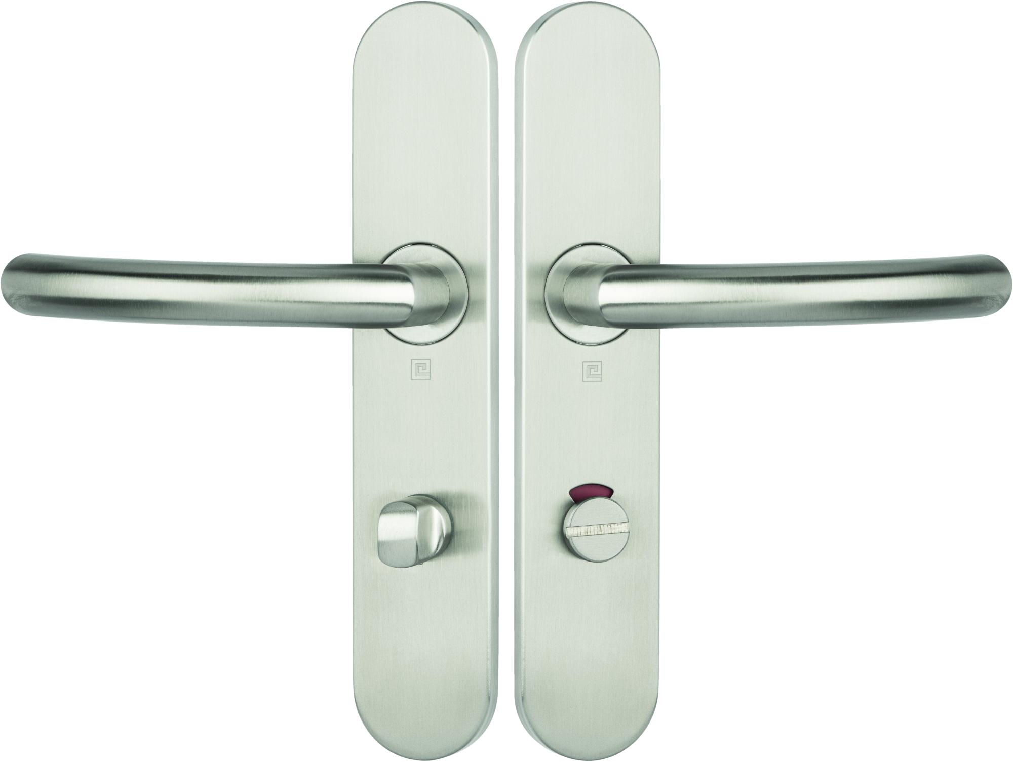Ensemble sur plaques série JADE 1094 type condamnation à voyant finition inox - HERACLES - B-INOX-SP02V