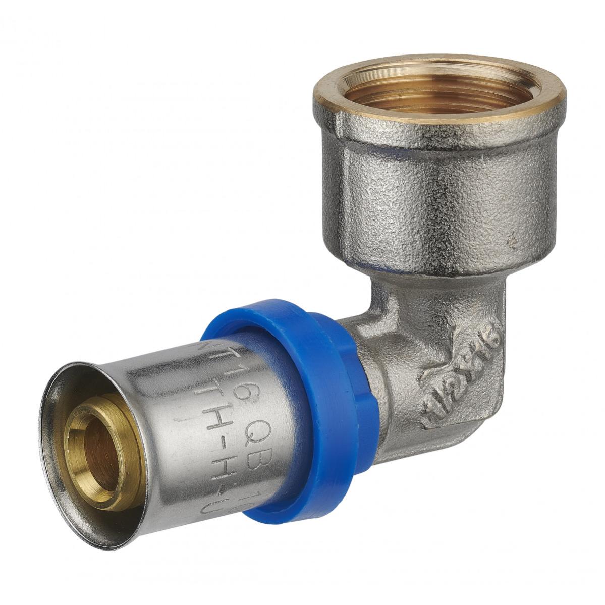 Coude à sertir multiprofil TH-H-U pour tube multicouche NOYON & THIEBAULT - Ø 16 mm à visser femelle F1/2 (15x21) - 310701