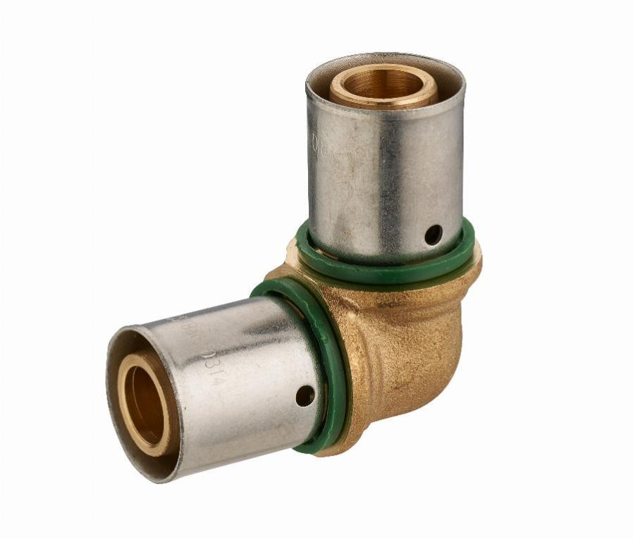 Coude égal à sertir profil TH pour tube PER NOYON & THIEBAULT - Ø 16 mm Bague à sertir en inox - 3788-16L1