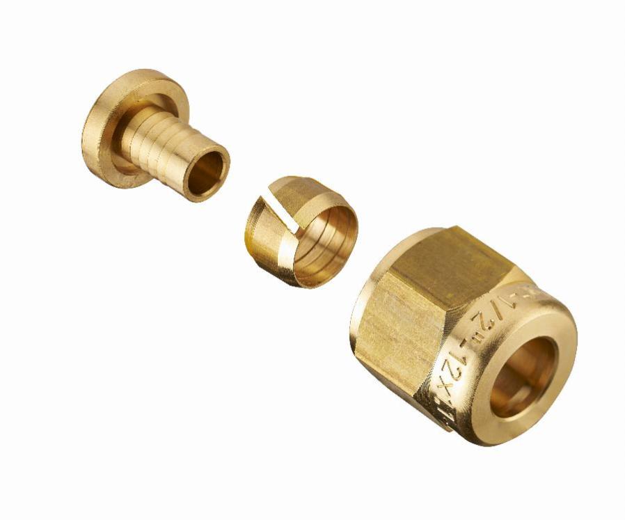 Raccord droit à compression pour tube PER NOYON & THIEBAULT - Ø 20 mm à visser femelle écrou libre F3/4' (20x27) - 3288-2020L1