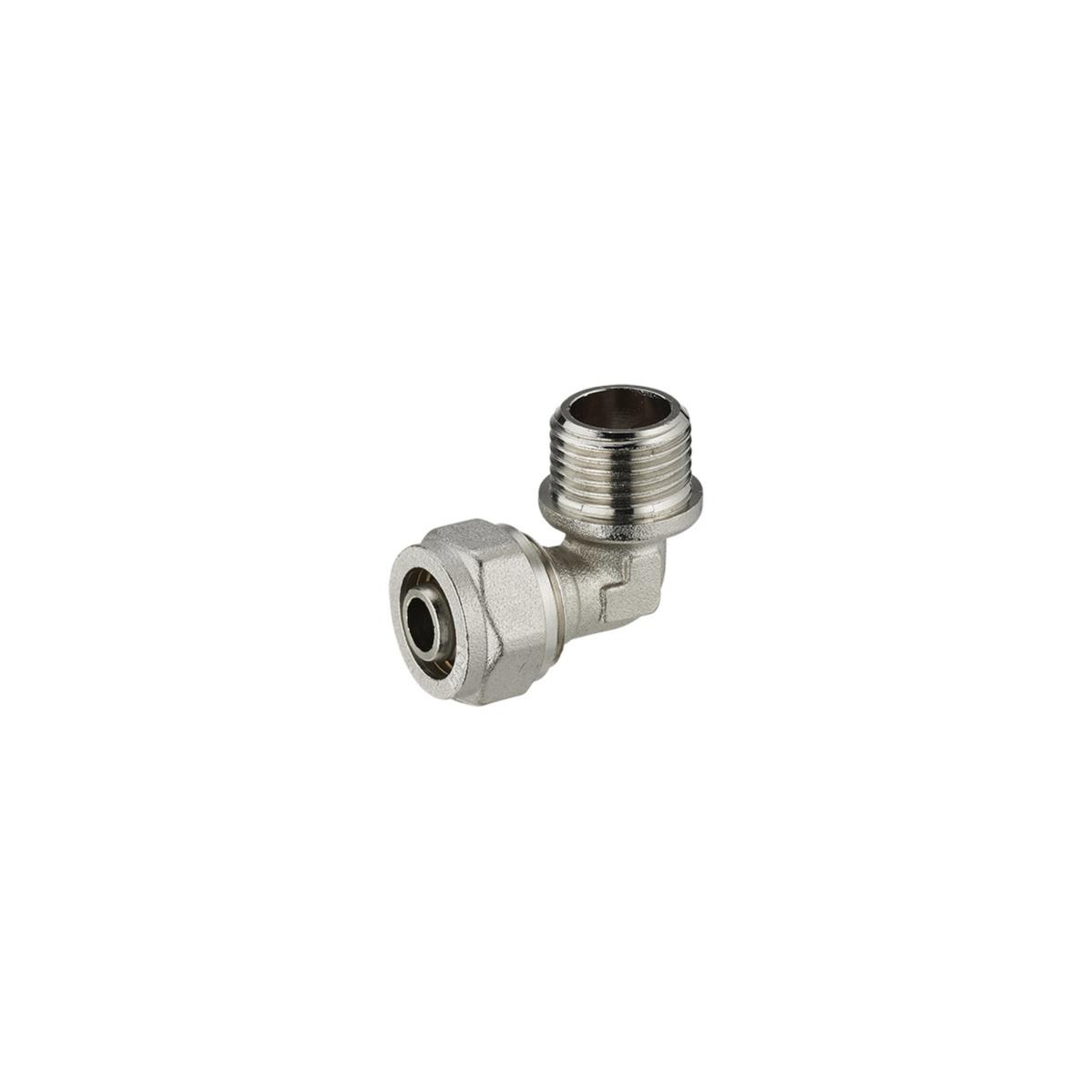 Coude à compression pour tube multicouche NOYON & THIEBAULT - Ø 16 mm à visser mâle M1/2' (15x21) - 3930-1516L1