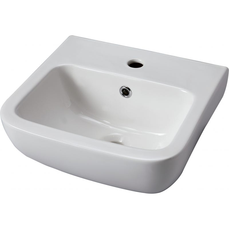 Lave mains en porcelaine pour WC à suspendre 40.5 cm avec trop plein - Confort 1