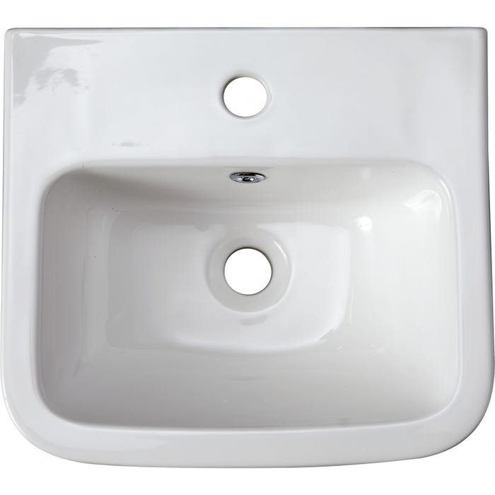 Lave mains en porcelaine pour WC à suspendre 40.5 cm avec trop plein - Confort 2
