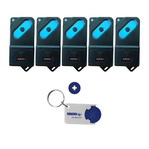 Lot de 5 FAAC TM1 433 DS - 433,92Mhz + 1 porte-clés DOMOBIP OFFERT