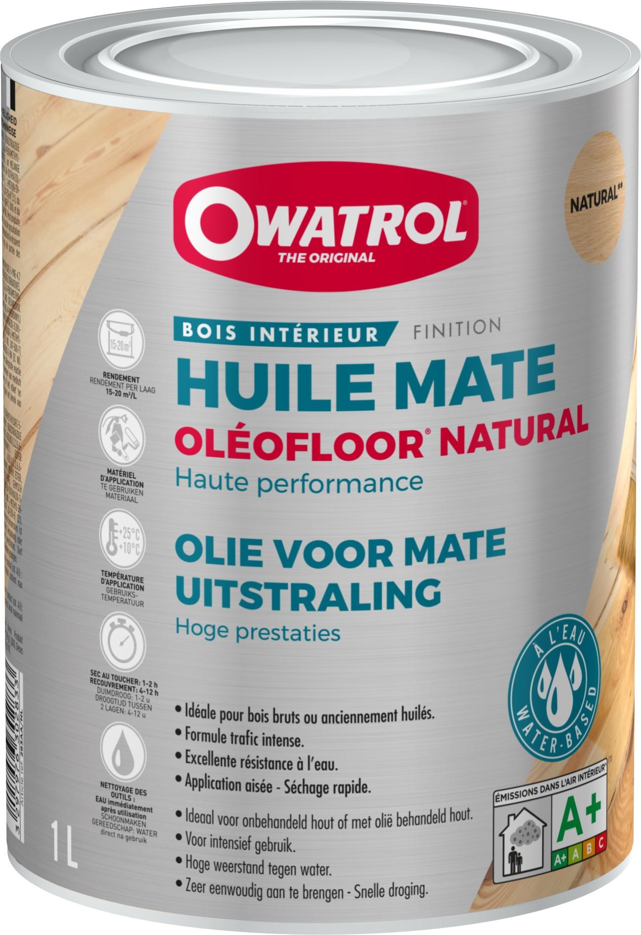 Huile de protection mate bois intérieur Owatrol OLEOFLOOR NATURAL Blanc Antique (owp2) 5 litres
