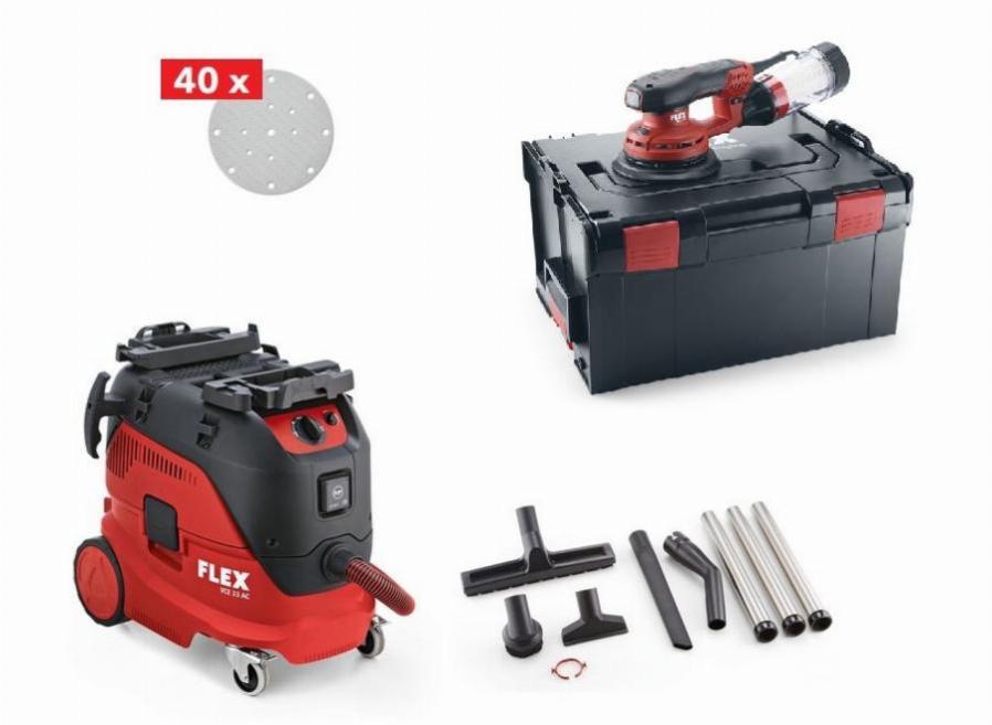 Kit ponceuse ore 5-150 ec + aspirateur vce 33 l ac set flex - 920290