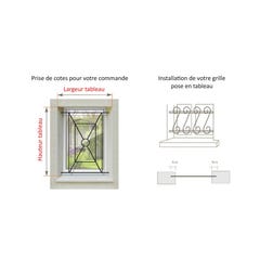 Grille de Defense Close pour Fenetre H= 45 cm x L= 60 cm (côte tableau) 1