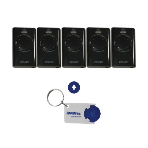 Lot de 5 FAAC XT4 868 SLH NOIRE - 868Mhz + 1 porte-clés DOMOBIP OFFERT
