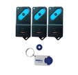 Lot de 3 FAAC TM1 868 DS, noire et bleue - 868Mhz + 1 porte-clés DOMOBIP OFFERT